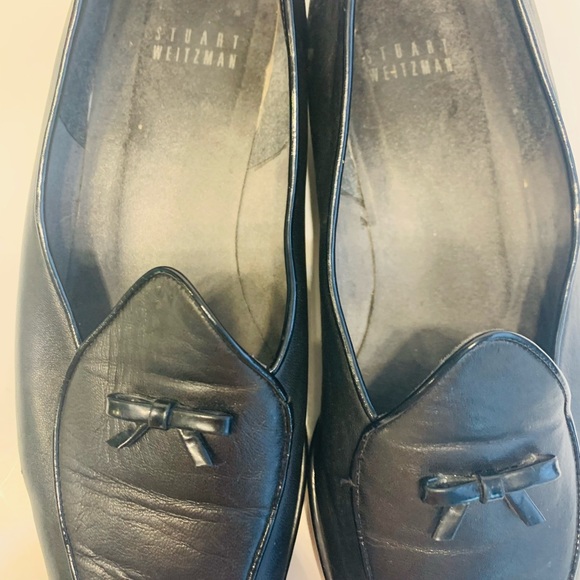 Stuart Weitzman US 8.5 Black Loafers Genuine Leather round toe - Picture 10 of 12